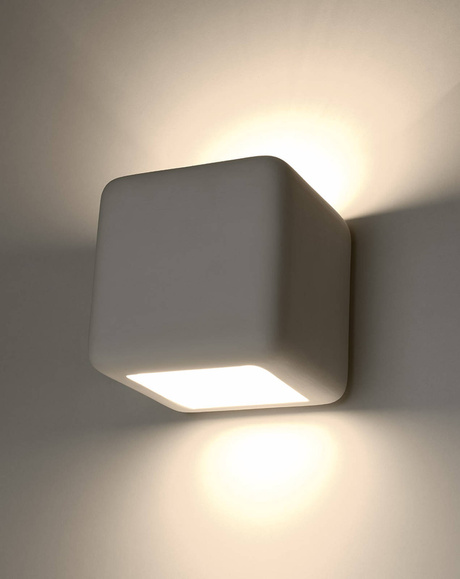 NESTA lampă de perete ceramică albă + 1x bec LED E27 3000K Warm 7.5W 620lm