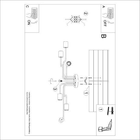 Candelabru TIMBO 6 negru