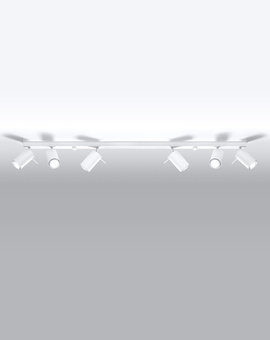 Plafonieră RING 6L alb + 6x bec LED GU-10 4000K rece 7W 630lm