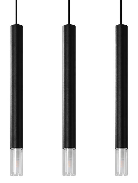 WEZYR 3 lampă suspendată negru + 3x bec LED G9 3000K Warm 4,5W 510lm