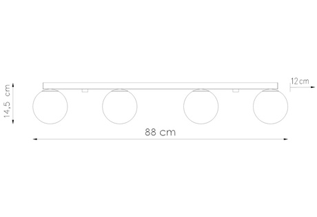 Plafonieră YOLI 4 negru + 4x bec LED G9 3000K Warm 4.5W 450lm