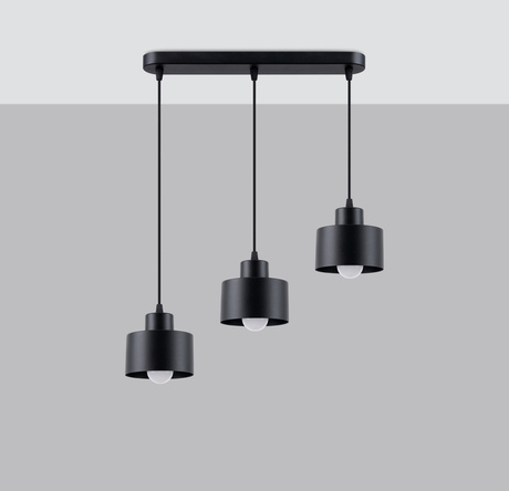 SAVAR 3 lampă suspendată negru + 3x bec LED E27 3000K Warm 7,5W 620lm