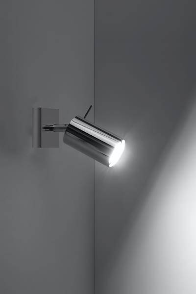 RING lampă de perete crom + 1x bec LED GU-10 4000K rece 7W 630lm