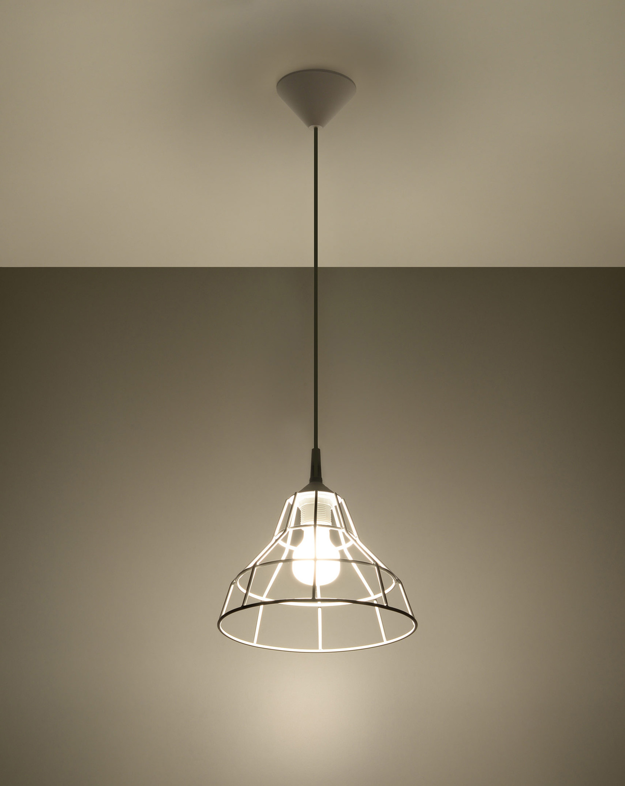 ANATA lampă suspendată alb + 1x bec LED E27 4000K rece 7,5W 650lm