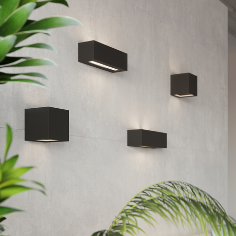 Aplică ceramică LEO negru + 1x bec LED E27 3000K Warm 7.5W 620lm