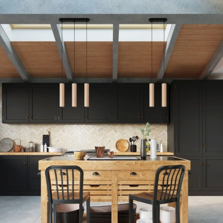 Lampă suspendată LINO 3 lemn