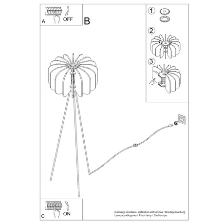 Lampă de podea MULA 45 bej