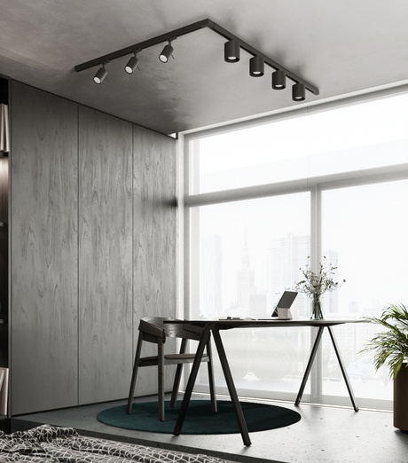 Plafonieră, 7 spoturi, sistem de șine trifazat, ORBIS/RING