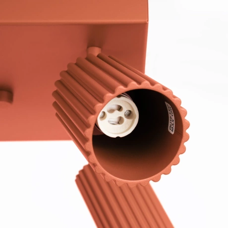 Plafonieră KARBON 4 roșu ocru