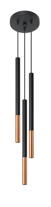 MOZAICA 3P negru / cupru lampă suspendată + 3x G9 LED bec 3000K cald 4.5W 510lm