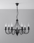 Candelabru MINERWA 7 negru + 7x bec LED E14 3000K cald 7.5W 620lm