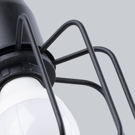 BELUCI 1S lampă de perete negru + 1x bec LED E14 3000K Warm 7.5W 620lm