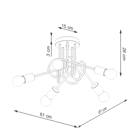 Candelabru EMBER 5 alb