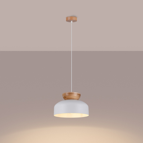 MARION lampă suspendată alb + 1x bec LED E27 4000K rece 7,5W 690lm