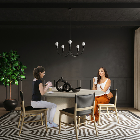 Candelabru PICCOLO 5 + 5x Bec LED E27 4000K Rece 7.5W 650lm