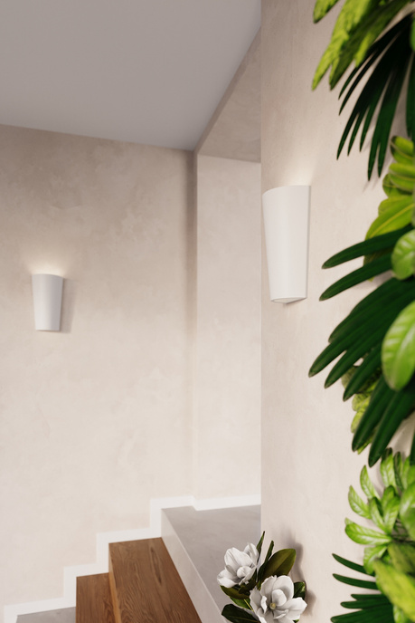 Lampă de perete ceramică LANA alb + 1x bec LED E27 4000K rece 7,5W 650lm