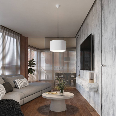 NOVA 30 lampă suspendată alb + 1x bec LED E27 4000K rece 7,5W 690lm