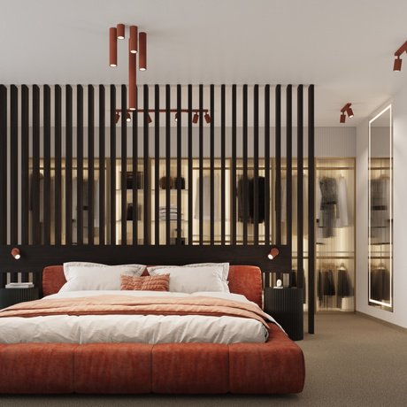 Lampă de perete KARBON roșu ocru cu un comutator