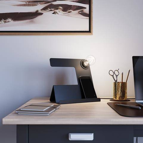 Lampă suspendată TULIP negru + 1x bec LED E27 3000K cald 7,5W 620lm