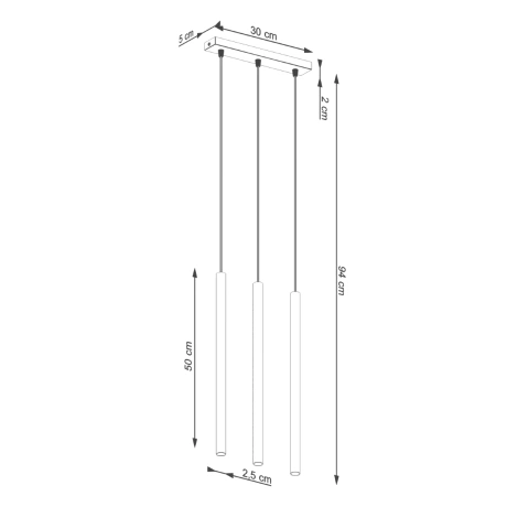 Lampă suspendată PASTELO 3 verde măsliniu