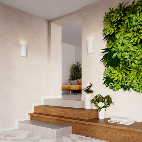 Aplică ceramică LANA alb + 1x bec LED E27 3000K cald 7,5W 620lm