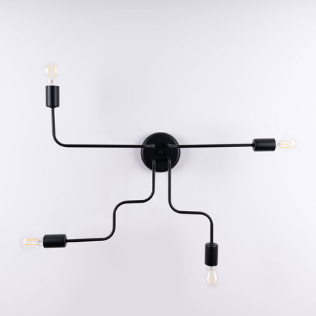 Candelabru VECTOR 4 negru + 4X bec LED E27 3000K 7W 760lm