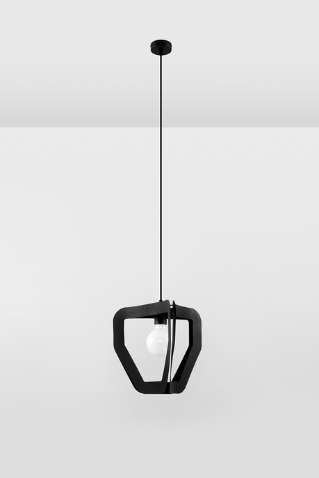 TRES lampă suspendată negru + 1x bec LED E27 4000K rece 7.5W 650lm