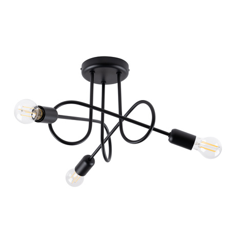 Candelabru SUPEŁ 3 negru = 3X bec LED E27 3000K 7W 760lm