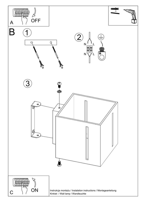 Lampă de perete PIXAR negru + 1x bec LED G9 4000K Cold 4.5W 530lm