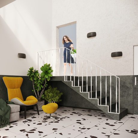 PONTIUS lampă de perete ceramică neagră + 1x bec LED G9 4000K Cold 4,5W 530lm