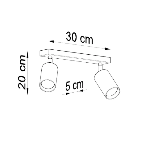 Plafonieră BERG 2 lemn natural