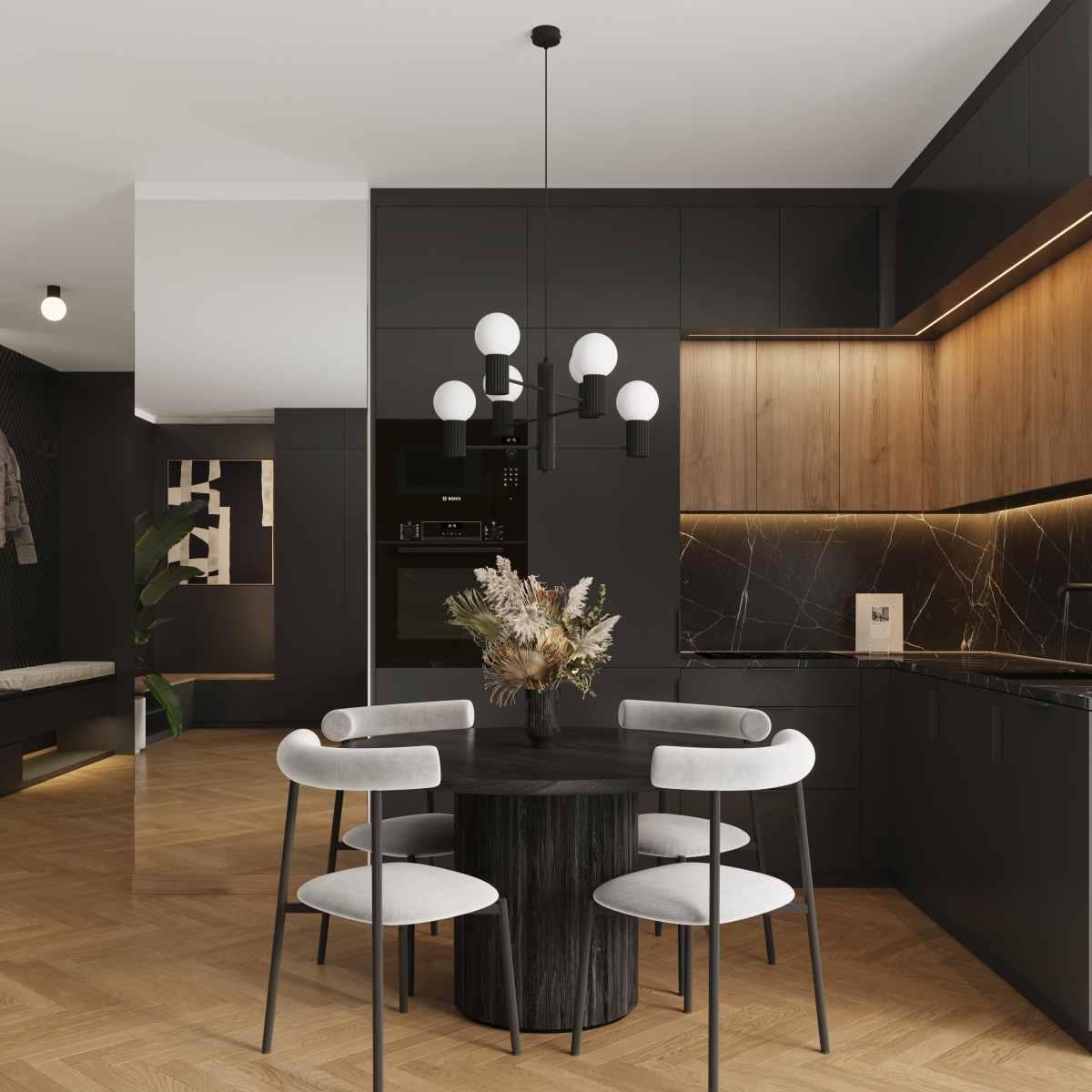 Candelabru HALO 6 negru