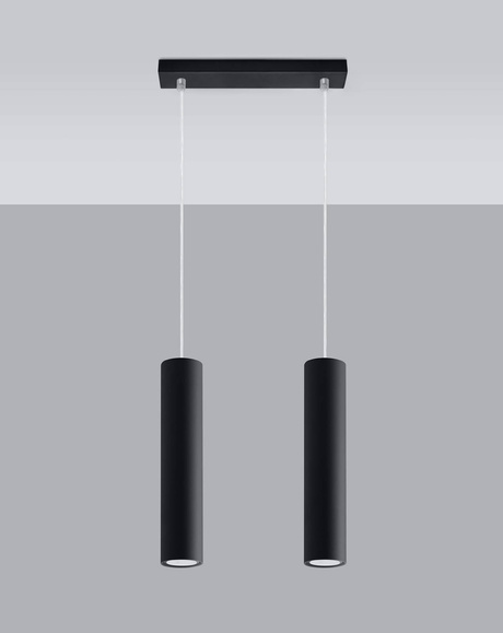 LAGOS 2 lampă suspendată negru + 2x GU-10 3000K cald 7W bec LED 620lm