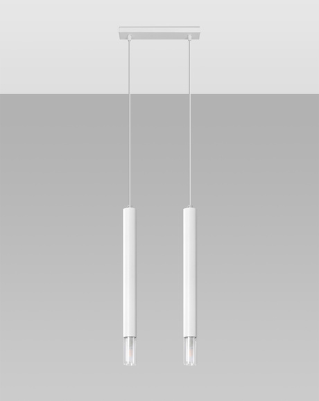 WEZYR 2 lampă suspendată albă + 2x bec LED G9 3000K Warm 4.5W 510lm