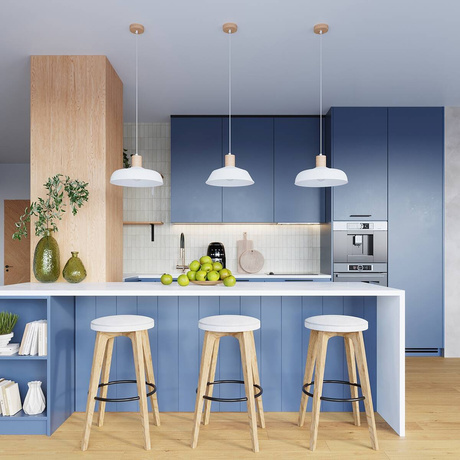 Lampă suspendată FANO alb + 1x bec LED E27 4000K rece 7,5W 690lm