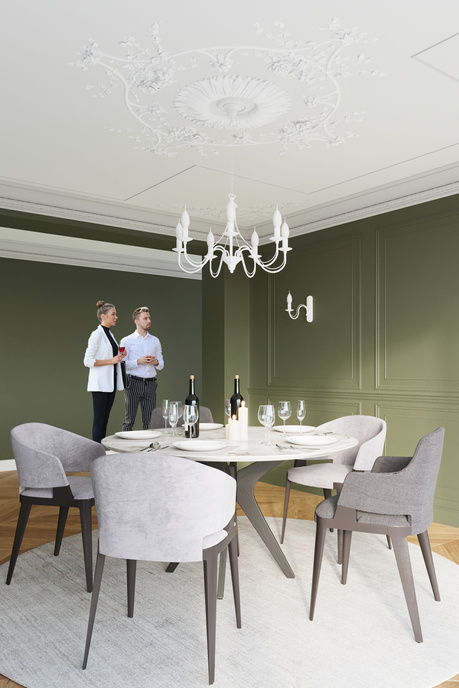 Candelabru MINERWA 5 alb + 5x bec LED E14 4000K rece 7.5W 650lm