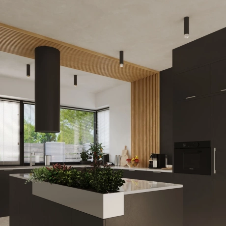 Plafonieră NERO 22,5 negru/chrom