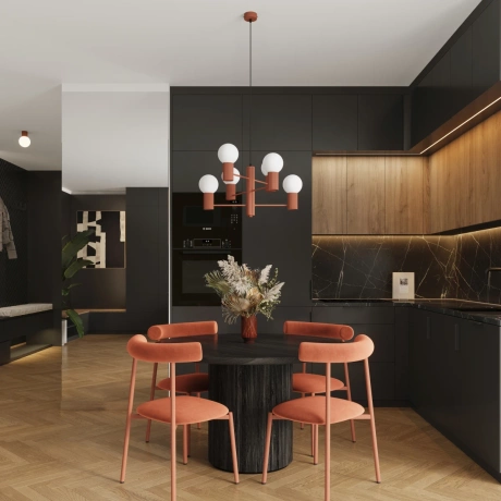 Candelabru HALO 6 roșu ochra