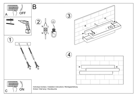 FROST lampă de perete alb + 2x bec LED G9 4000K rece 4,5W 530lm