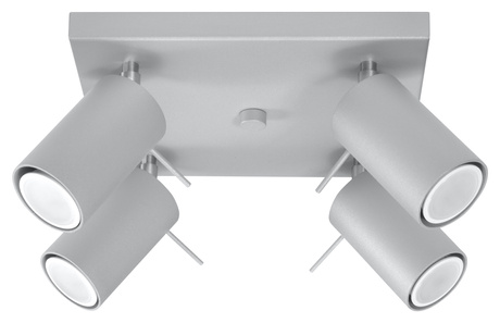 Plafonieră RING 4 Grey + 4x bec LED GU-10 4000K Cold 7W 630lm