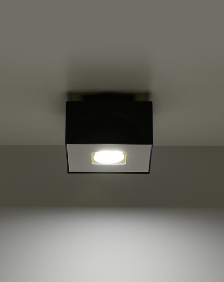 Plafonieră MONO 1 negru + 1x bec LED GU-10 4000K rece 7W 630lm