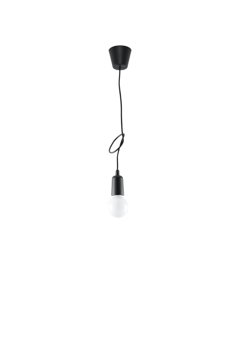 DIEGO 1 lampă suspendată negru + 1x bec LED E27 3000K Warm 7,5W 620lm