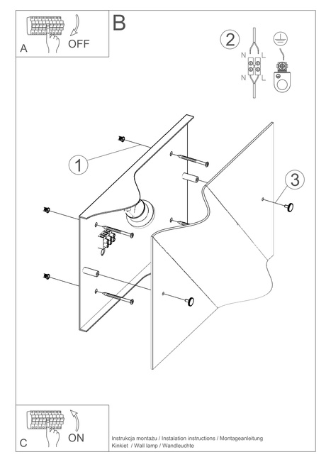 Lampă de perete BUBBLE + 1x bec LED E27 3000K Warm 7.5W 620lm