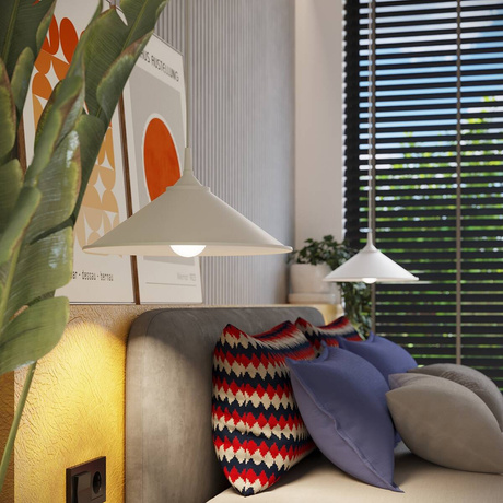 Lampă suspendată ZUMA alb + 1x bec LED E27 3000K cald 7,5W 620lm