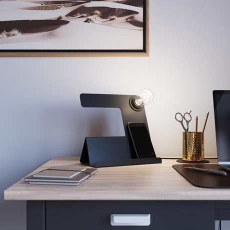 Lampă suspendată TULIP negru + 1x bec LED E27 4000K rece 7,5W 650lm