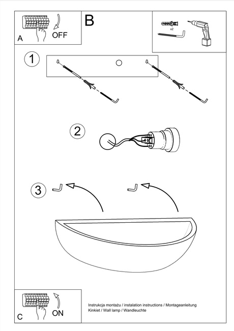 Aplică ceramică OSKAR alb + 1x bec LED E27 3000K cald 7.5W 620lm