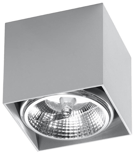 Plafonieră BLAKE gri + 1x bec LED GU10 AR111 4000K COLD 10W 850lm