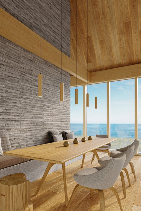 LINO 2 Lampă suspendată din lemn natural + 2x GU-10 3000K Warm 7W Bec LED 620lm