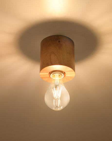 Plafonieră SALGADO lemn natural +1x Bec LED E27 4000K rece 7.5W 650lm