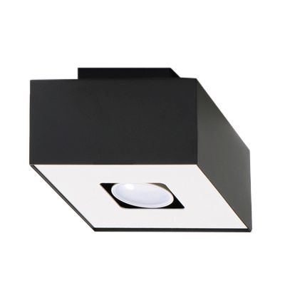 Plafonieră MONO 1 negru + 1x bec LED GU-10 3000K cald 7W 620lm